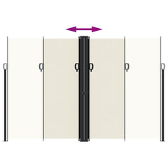 vidaXL Retractable Side Awning Cream 220x1000 cm 5