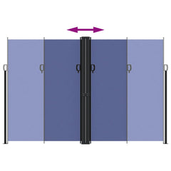 vidaXL Retractable Side Awning Blue 220x1000 cm 5