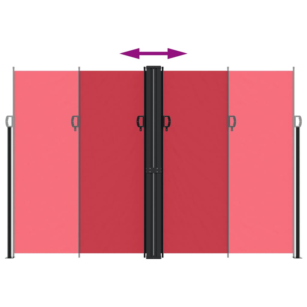 vidaXL Retractable Side Awning Red 220x1000 cm 5