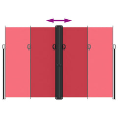vidaXL Retractable Side Awning Red 220x1000 cm 5