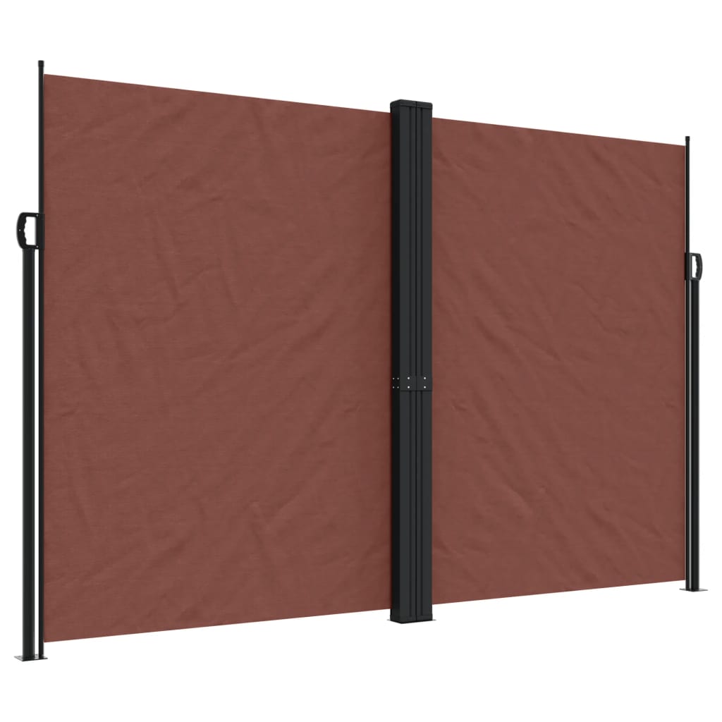 vidaXL Retractable Side Awning Brown 220x1000 cm 2
