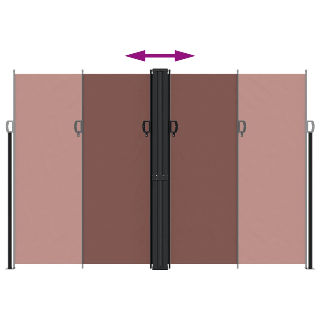 vidaXL Retractable Side Awning Brown 220x1000 cm 5