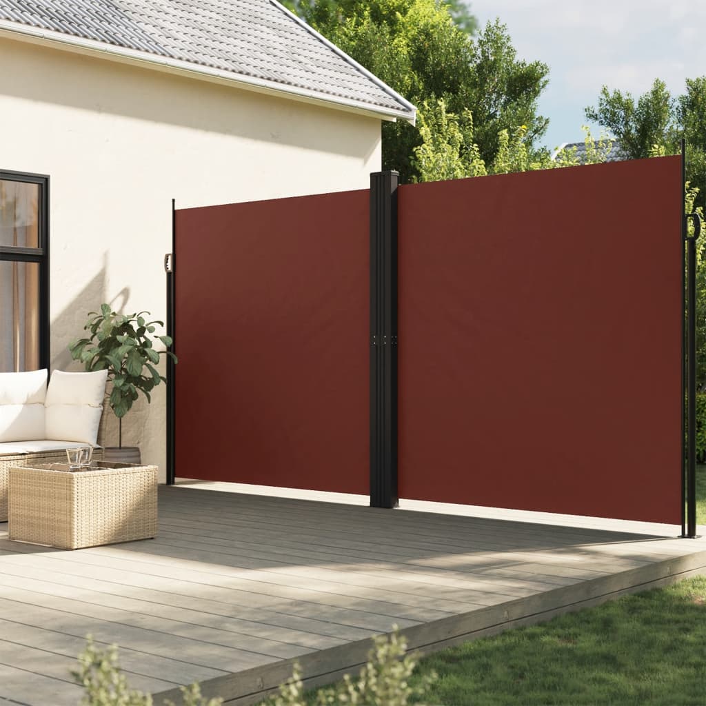 vidaXL Retractable Side Awning Brown 220x1000 cm 1