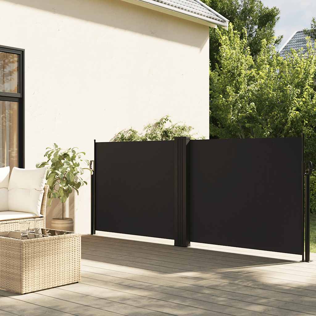vidaXL Retractable Side Awning Black 120x1200 cm 1