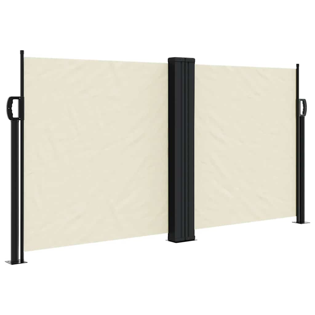 vidaXL Retractable Side Awning Cream 120x1200 cm 2