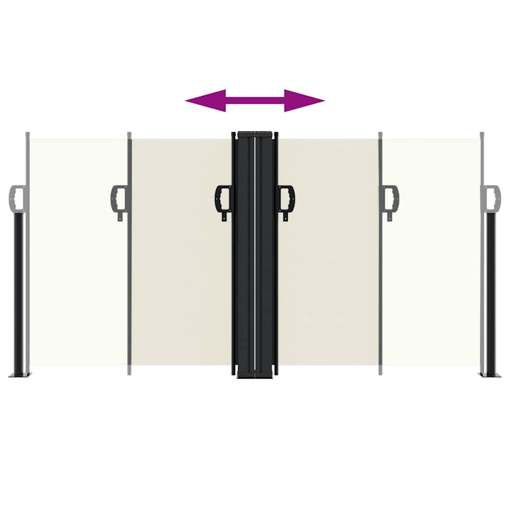vidaXL Retractable Side Awning Cream 120x1200 cm 5