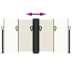 vidaXL Retractable Side Awning Cream 120x1200 cm 5