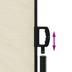 vidaXL Retractable Side Awning Cream 120x1200 cm 6