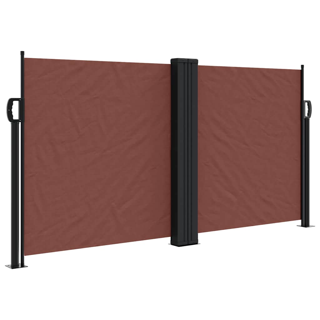 vidaXL Retractable Side Awning Brown 120x1200 cm 2