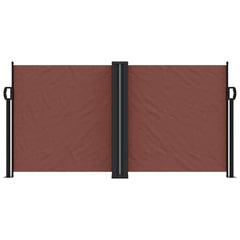 vidaXL Retractable Side Awning Brown 120x1200 cm 3