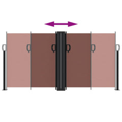 vidaXL Retractable Side Awning Brown 120x1200 cm 5