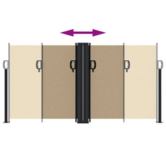 vidaXL Retractable Side Awning Beige 120x1200 cm 5