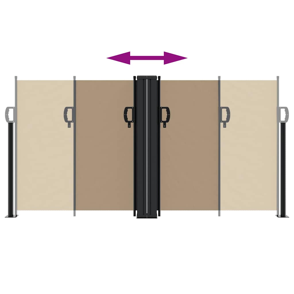 vidaXL Retractable Side Awning Taupe 120x1200 cm 5