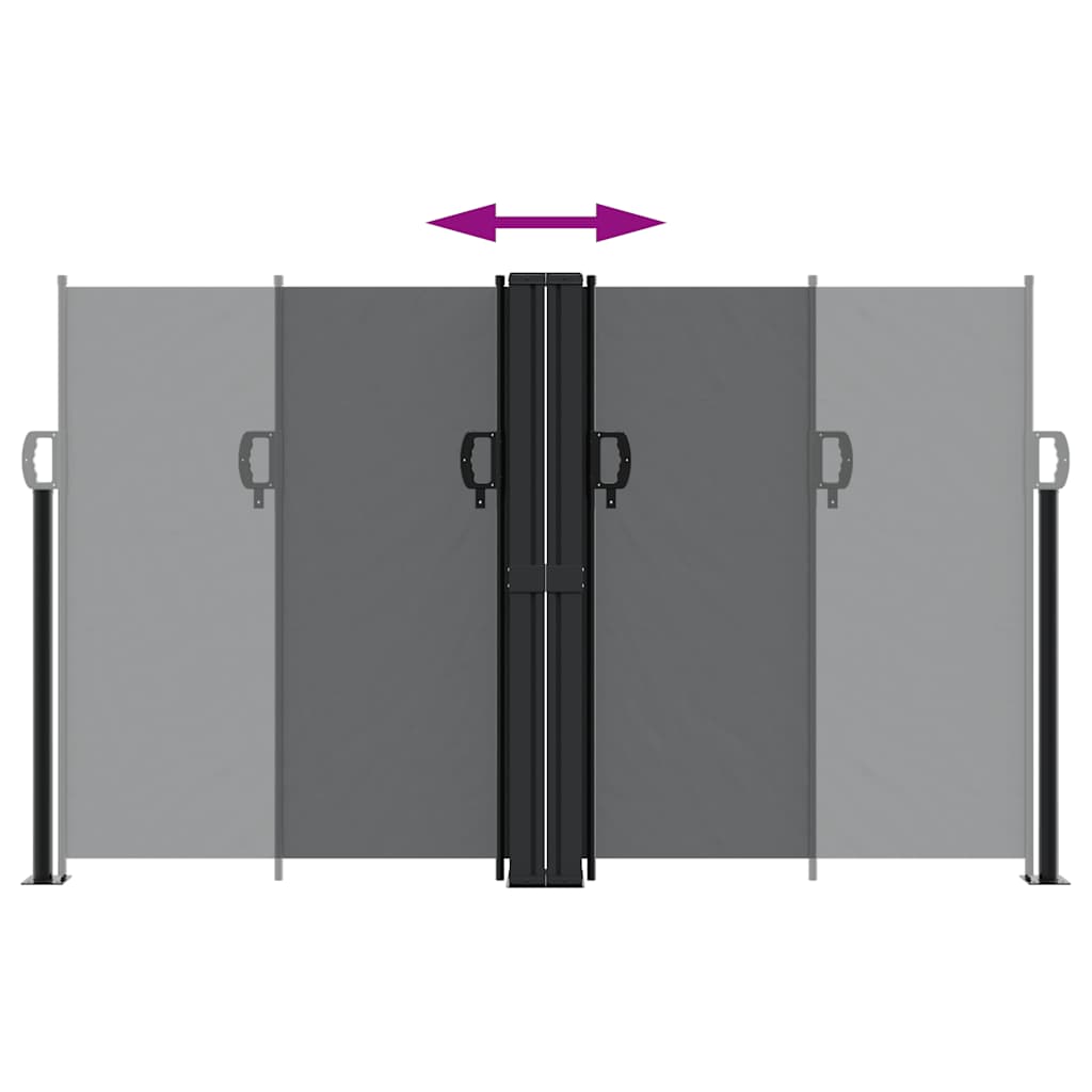 vidaXL Retractable Side Awning Black 140x1200 cm 5