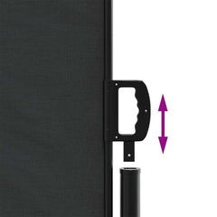 vidaXL Retractable Side Awning Black 140x1200 cm 6