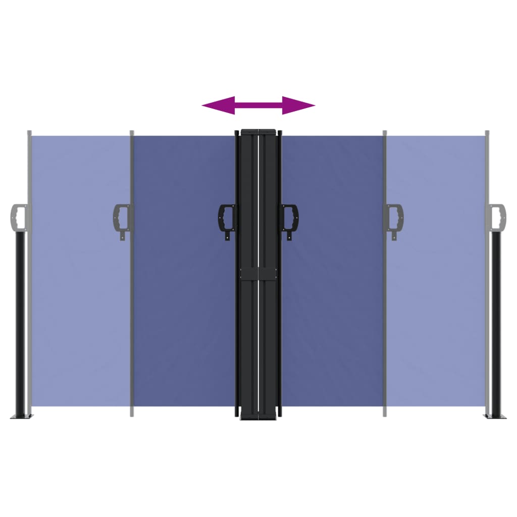 vidaXL Retractable Side Awning Blue 140x1200 cm 5