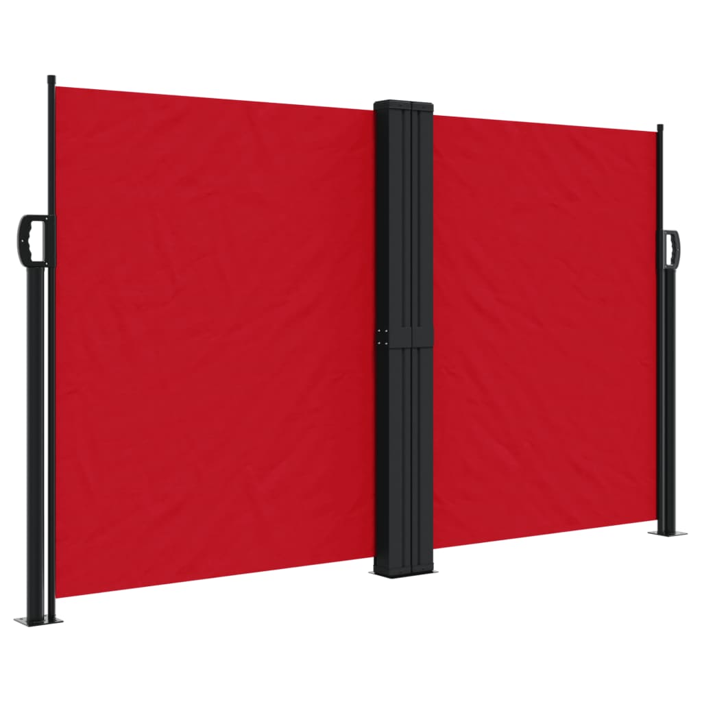 vidaXL Retractable Side Awning Red 140x1200 cm 2