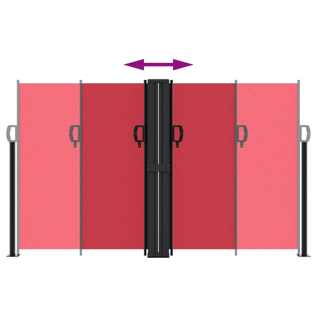 vidaXL Retractable Side Awning Red 140x1200 cm 5