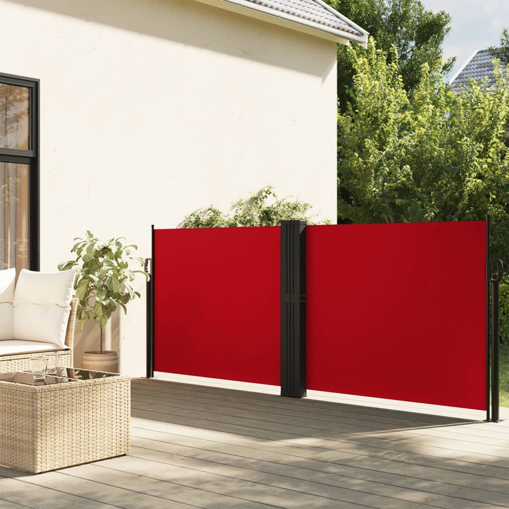 vidaXL Retractable Side Awning Red 140x1200 cm 1