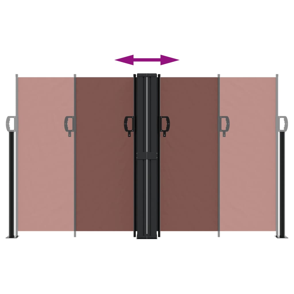 vidaXL Retractable Side Awning Brown 140x1200 cm 5