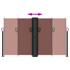 vidaXL Retractable Side Awning Brown 140x1200 cm 5