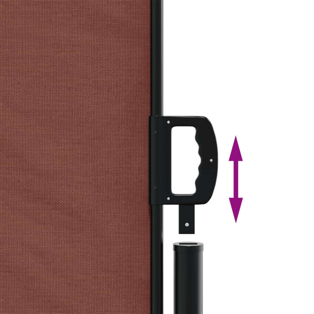 vidaXL Retractable Side Awning Brown 140x1200 cm 6