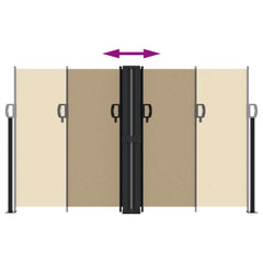 vidaXL Retractable Side Awning Beige 140x1200 cm 5