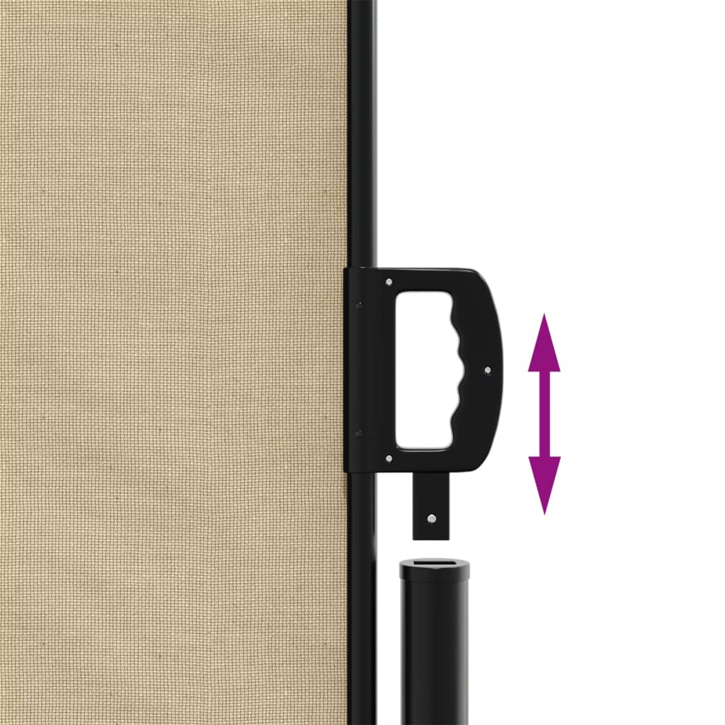 vidaXL Retractable Side Awning Beige 140x1200 cm 6