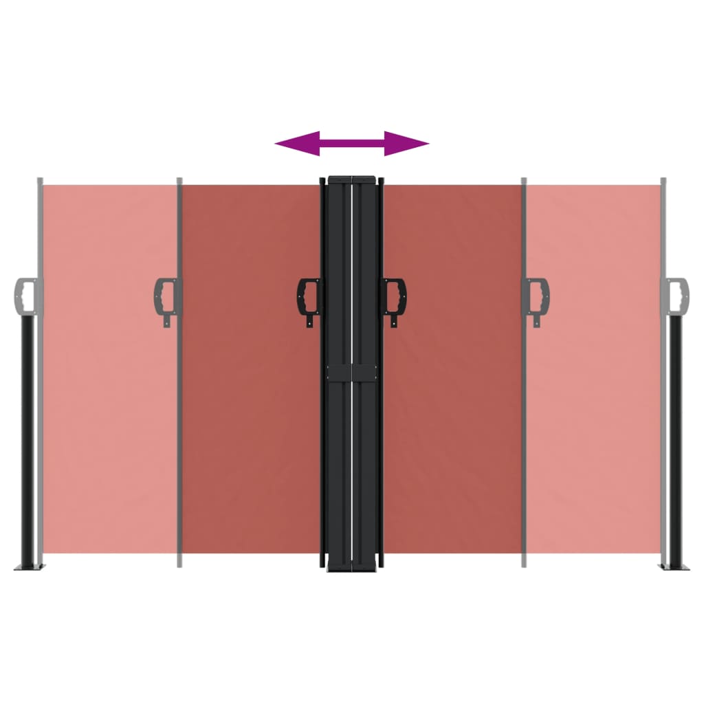 vidaXL Retractable Side Awning Terracotta 140x1200 cm 5
