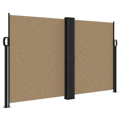 vidaXL Retractable Side Awning Taupe 140x1200 cm 2