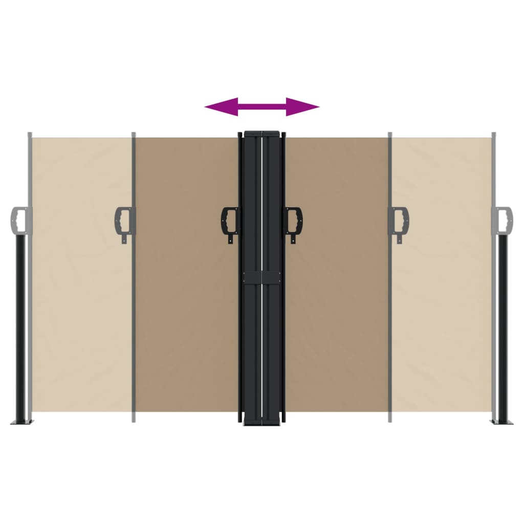 vidaXL Retractable Side Awning Taupe 140x1200 cm 5