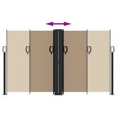 vidaXL Retractable Side Awning Taupe 140x1200 cm 5