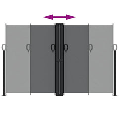 vidaXL Retractable Side Awning Black 160x1200 cm 5
