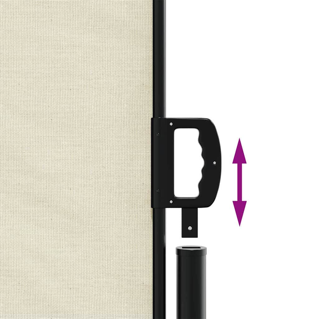 vidaXL Retractable Side Awning Cream 160x1200 cm 6