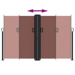 vidaXL Retractable Side Awning Brown 160x1200 cm 5