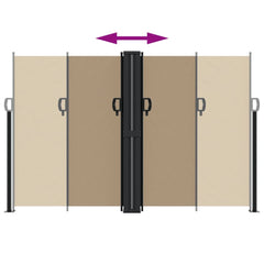 vidaXL Retractable Side Awning Taupe 160x1200 cm 5