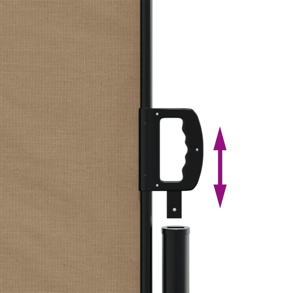 vidaXL Retractable Side Awning Taupe 160x1200 cm 6