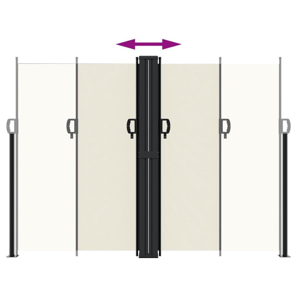 vidaXL Retractable Side Awning Cream 180x1200 cm 5