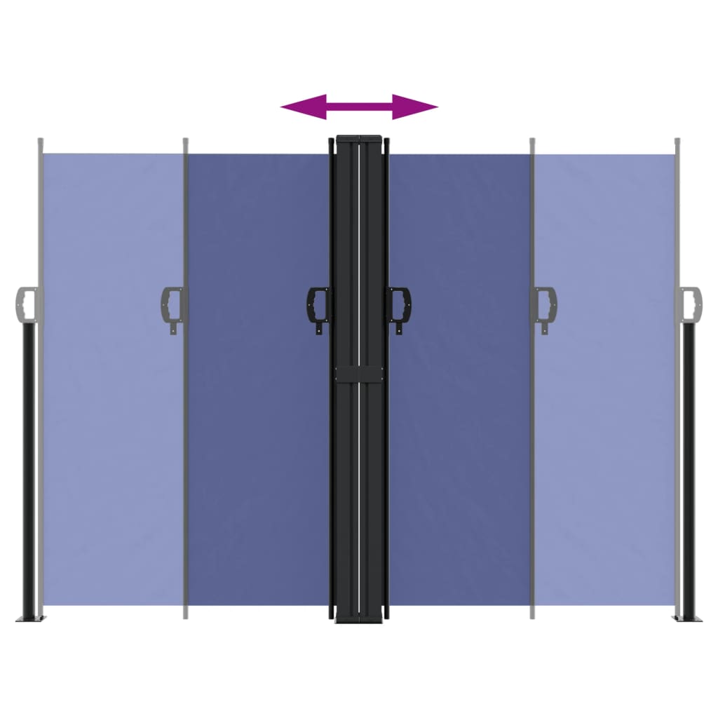 vidaXL Retractable Side Awning Blue 180x1200 cm 5