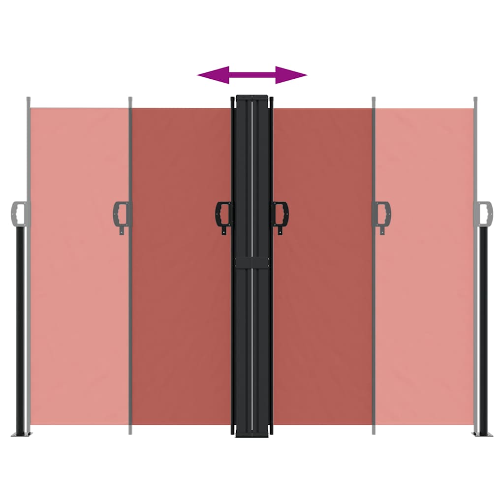 vidaXL Retractable Side Awning Terracotta 180x1200 cm 5