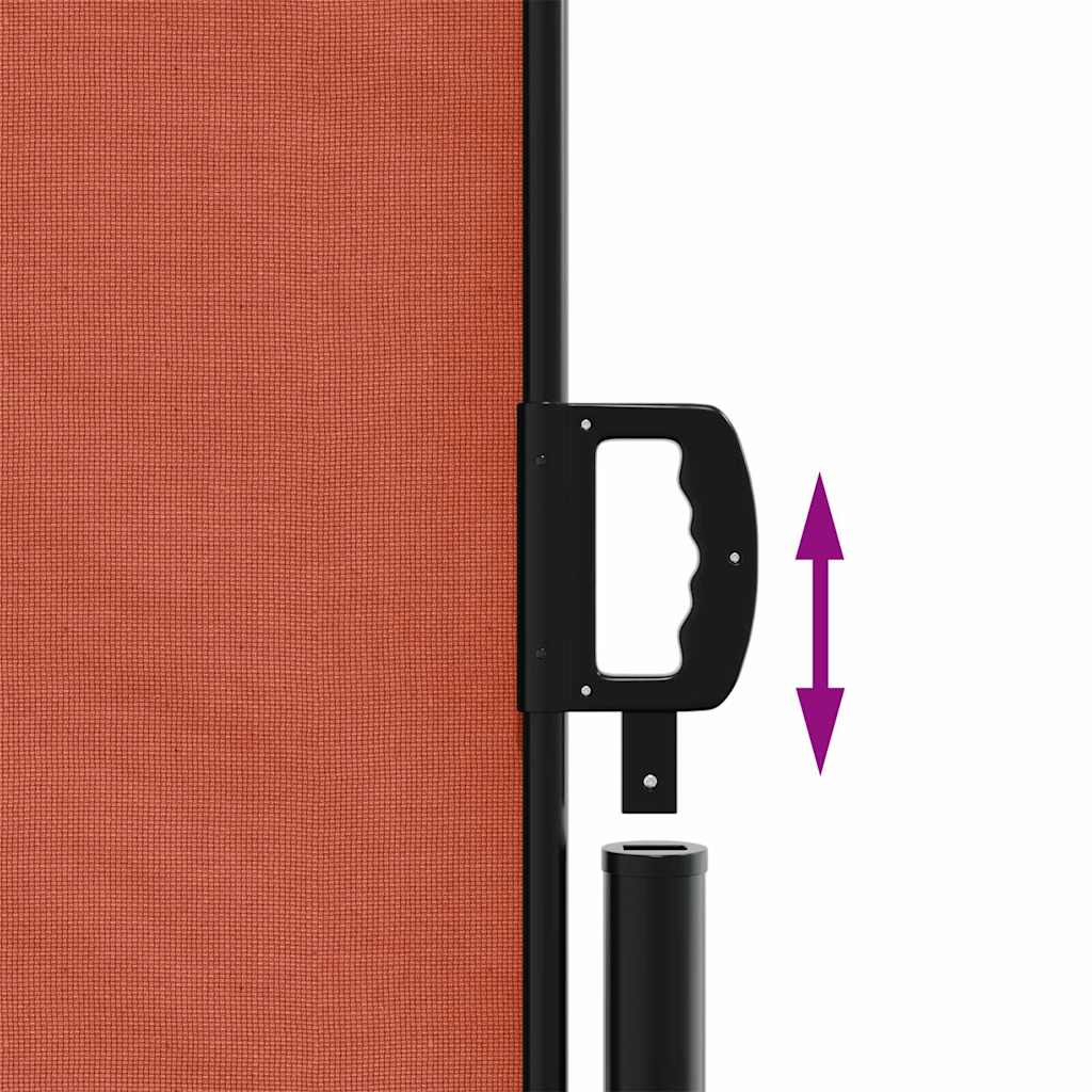 vidaXL Retractable Side Awning Terracotta 180x1200 cm 6