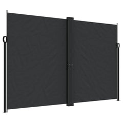 vidaXL Retractable Side Awning Black 220x1200 cm 2