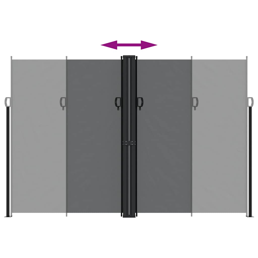 vidaXL Retractable Side Awning Black 220x1200 cm 5