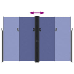 vidaXL Retractable Side Awning Blue 220x1200 cm 5