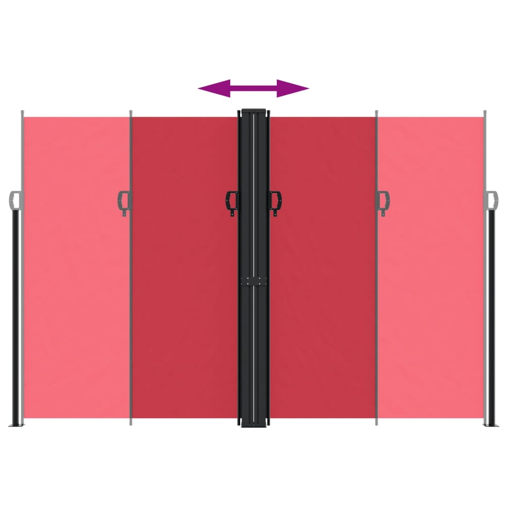 vidaXL Retractable Side Awning Red 220x1200 cm 5