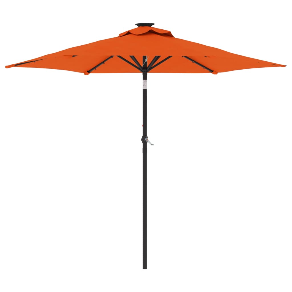 vidaXL Garden Parasol with LEDs and Steel Pole Terracotta 225x225x212cm 2
