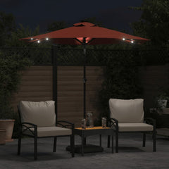 vidaXL Garden Parasol with LEDs and Steel Pole Terracotta 225x225x212cm 3