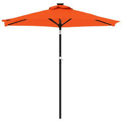 vidaXL Garden Parasol with LEDs and Steel Pole Terracotta 225x225x212cm 4