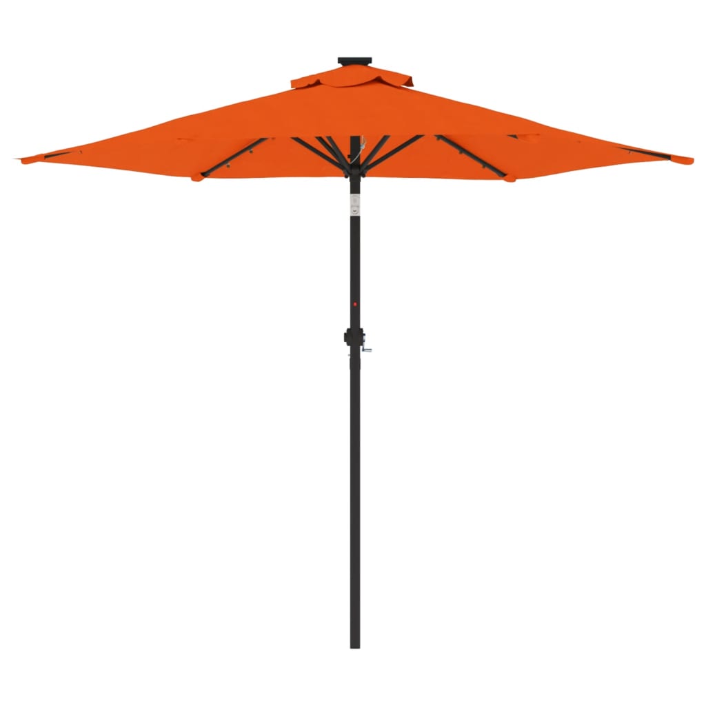 vidaXL Garden Parasol with LEDs and Steel Pole Terracotta 225x225x212cm 5