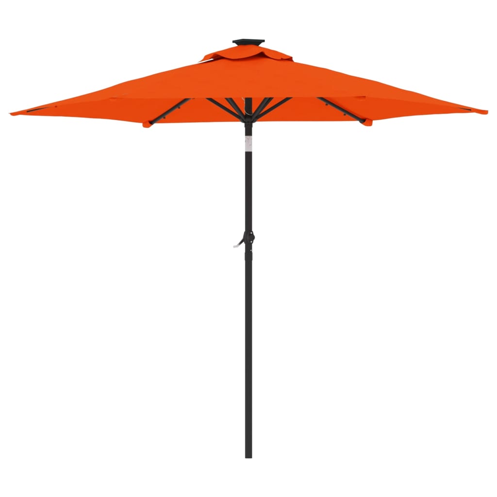 vidaXL Garden Parasol with LEDs and Steel Pole Terracotta 225x225x212cm 6